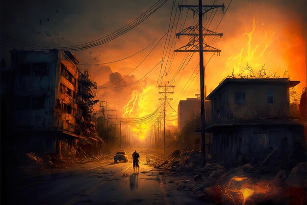 Apocalyptic cityscape