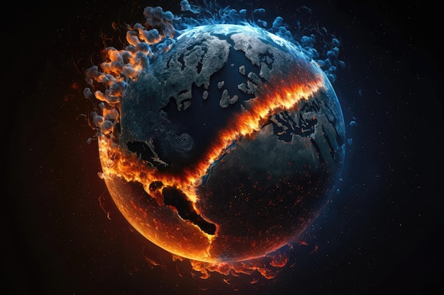 Apocalyptische aarde in brand