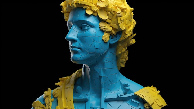Apollo sculpture abstractMosaic puzzlegenerative ai