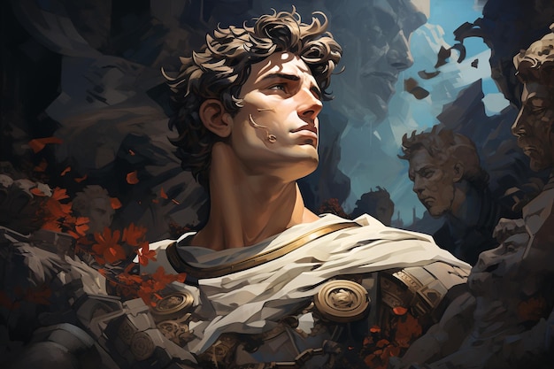 사진 그리스와 로마 신화에 나오는 아폴론은 빛의 신이자 예술의 수호자이며 올림푸스에 사는 12명의 최고 올림픽 신 중 하나입니다.