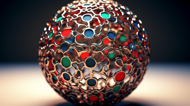 Photo apollonian gasket sphere ai generative