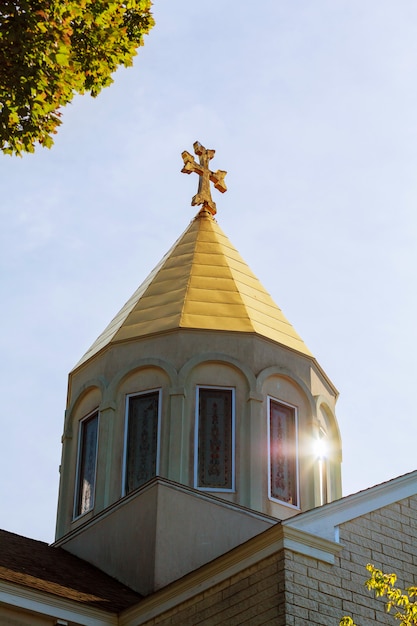 Photo apostolic armenian church cross sky