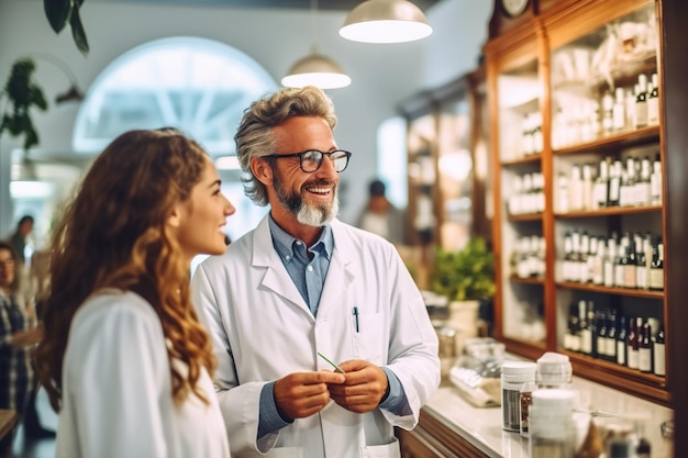 Foto apotheker in de apotheek