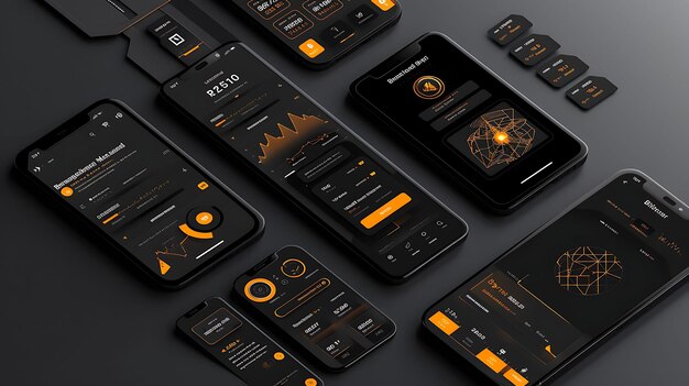 App Design Binance Cryptocurrency Trading Mobile Layout met Black en Crypto Concept Idea Layout