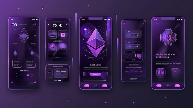 App design ethereum cryptocurrency gedecentraliseerde toepassingen mobile la crypto concept idea layout