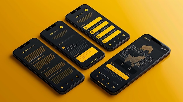 App Design Lisk Cryptocurrency Javascript Mobile Layout With Yellow the Crypto Concept Idea Layout