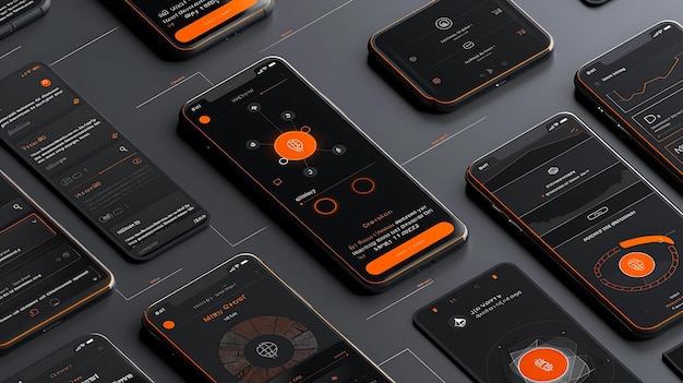 アプリ デザイン レン 暗号通貨 互換性 モバイル レイアウト オレンジ 暗号 コンセプト アイデアレイアウト