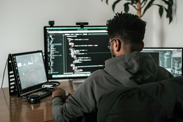 app developer testing mobile app on multiple devices coding software and testing tools