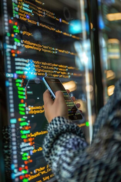 複数のデバイスでモバイルアプリをテストするアプリ開発者 ソフトウェアのコーディングとテストツール