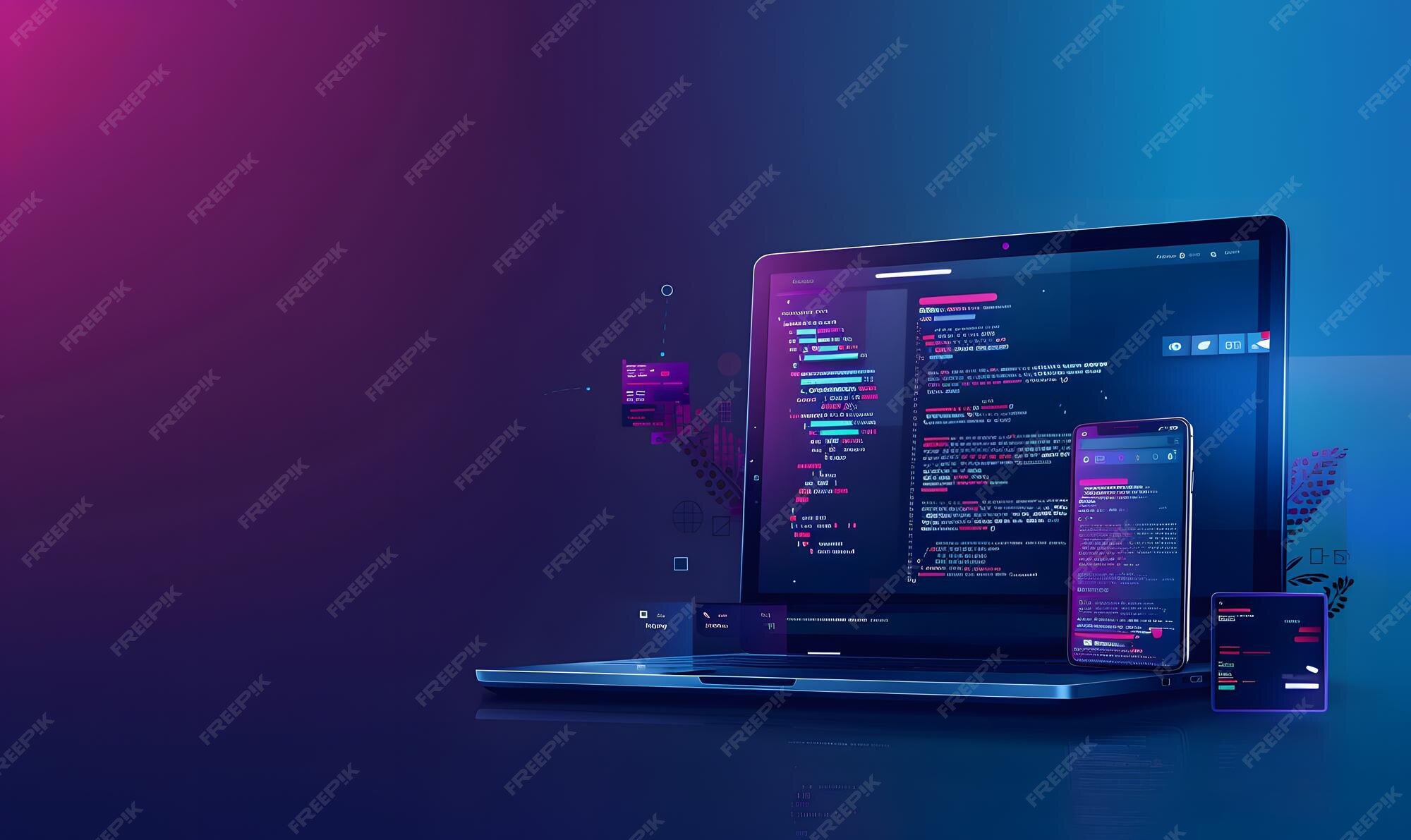 App development with coding and web design data technology website ...