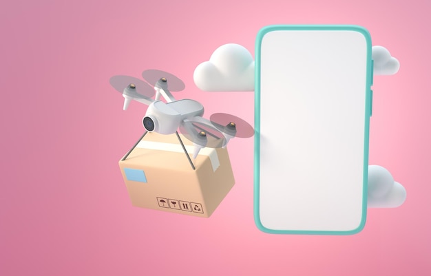 App for Drone 3D Illustration