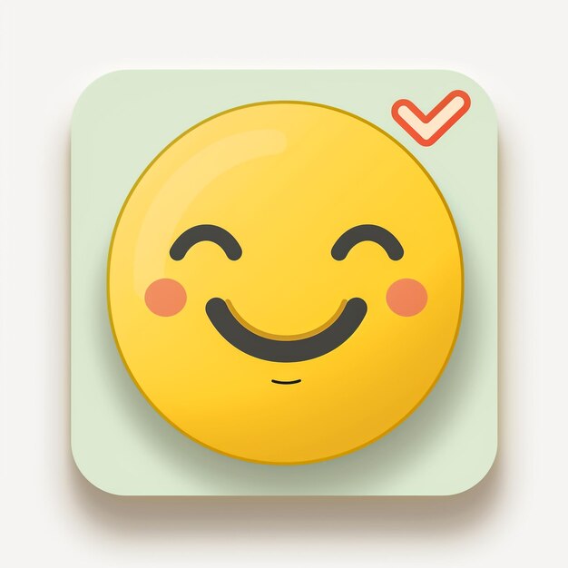 App icon vectorstyle image of happy emoji