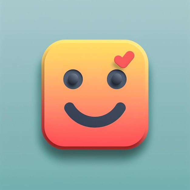 App icon vectorstyle image of happy emoji