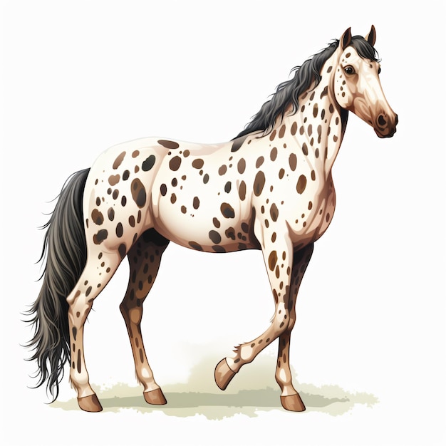 흰색 배경에 고립 된 Appaloosa 말 클립 아트