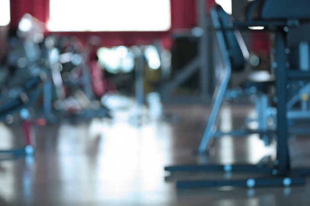 Photo apparatus in a gym blurred background