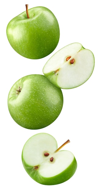 Appel met bladeren geïsoleerd op wit
