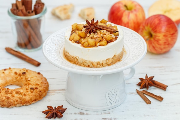 Appel vanille mini cheesecake