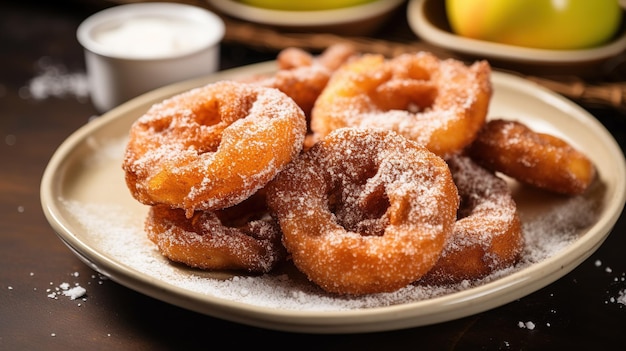 Foto appelringen gebakken in het deeg