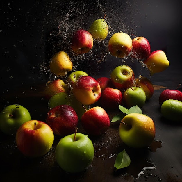 Appels in een dynamische vallende beweging