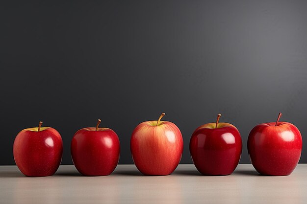 Appels met de muur op de achtergrond Glimmende zoete en rode appels Natuurlijk of biologisch voedsel