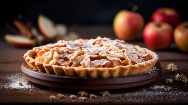 Appeltaart op de tafel Generatieve AI Voedsel