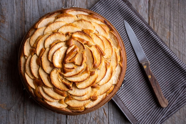 Appeltaart zoet zelfgemaakt dessert met verse appels