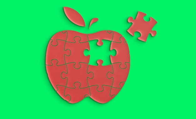 Appelvormig puzzelconcept