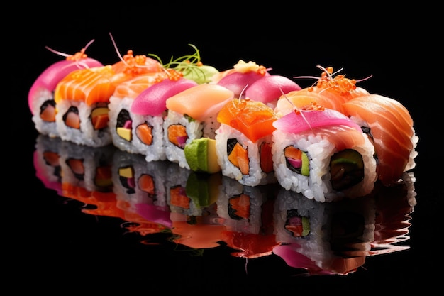 Appetiserende sushi rollen gegenereerd door AI