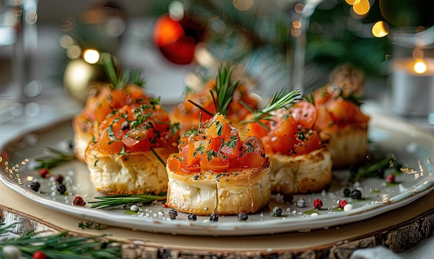 Photo appetizers for festive occasions served on a dish