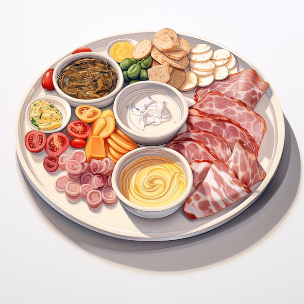 appetizers with cheese and bacon on tray over white sauce