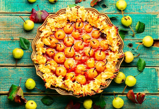 Appetizing autumn pear pie