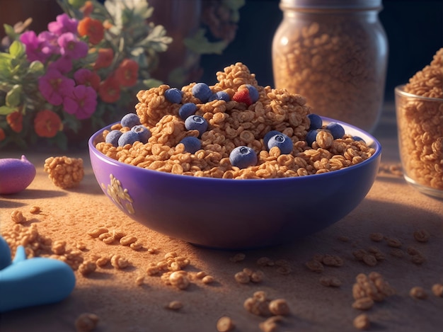 Appetizing Cereal soft colors background ai generative