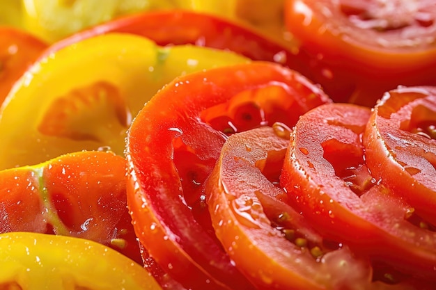 An appetizing composition featuring perfectly sliced tomatoes