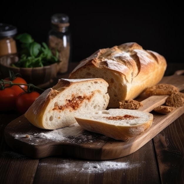 Appetizing cutting of ciabatta