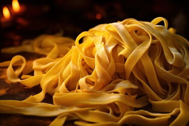 Photo appetizing fettuccine pasta banner dish dinner generate ai