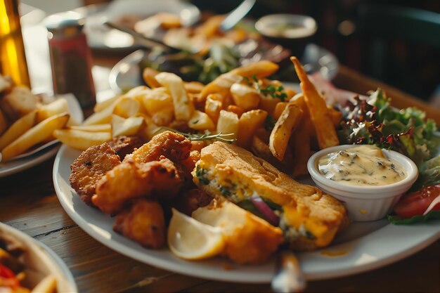 Appetizing Fish and Chips Variety