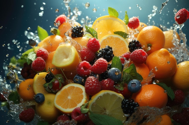 Appetizing fresh background on the theme of healthy fruits