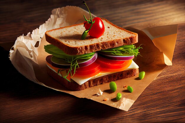 Appetizing fresh healthy sandwich food