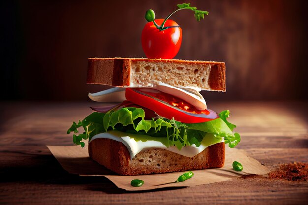 Appetizing fresh healthy sandwich food