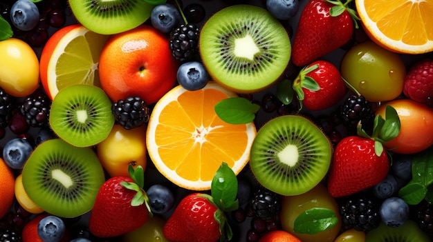 Appetizing Fruit texture background topview Organic