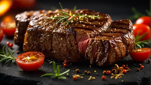 Appetizing grilled beef steak