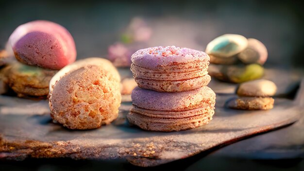 Appetizing macarons cookies