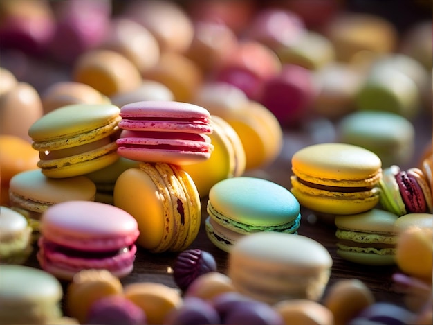 Appetizing Macarons food art ai generative