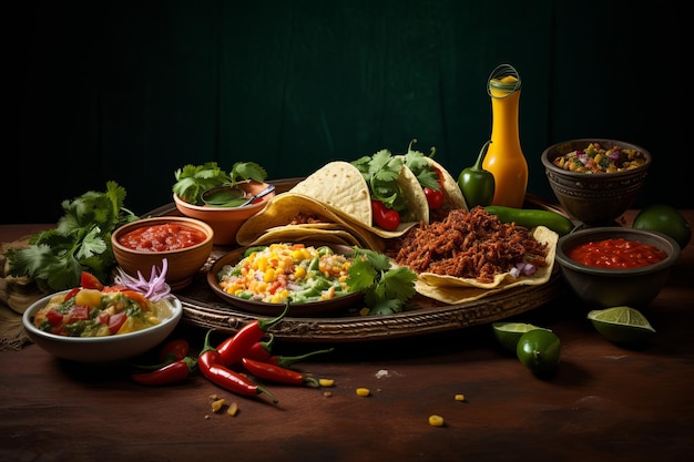Appetizing Mexican food closeup Generate Ai