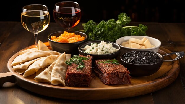 Appetizing Plate of Mediterranean Mezze