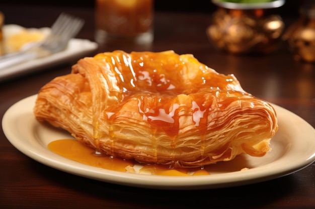 Appetizing puff pastry bun