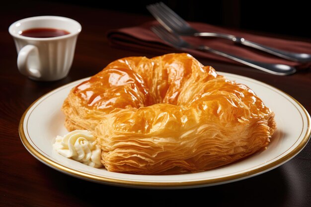 Appetizing puff pastry bun