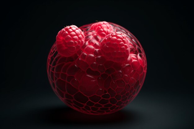 appetizing red fresh raspberry isolated generative ai