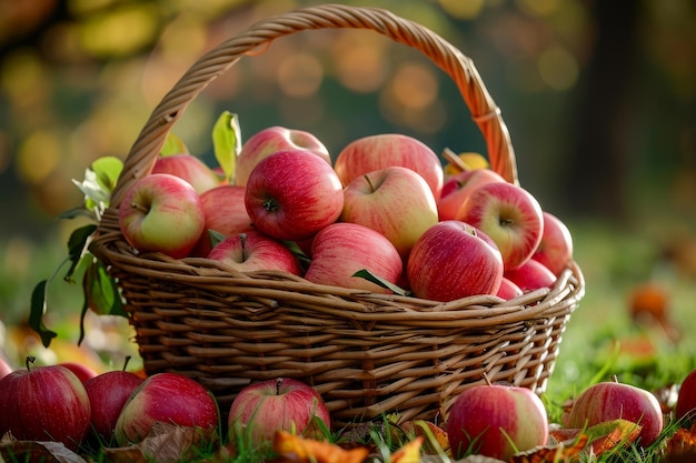 Photo apple basket generate ai