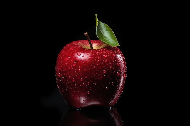 Apple black isolated background